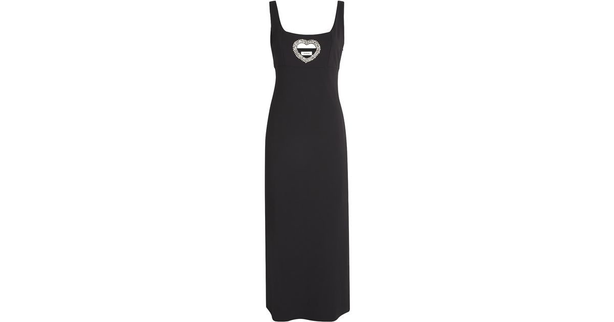 Sandro Embellished Heart Maxi Dress in Black | Lyst UK