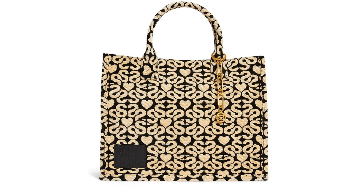 Sandro Synthetic Logo Print Tote Bag in Beige (Black) | Lyst Canada