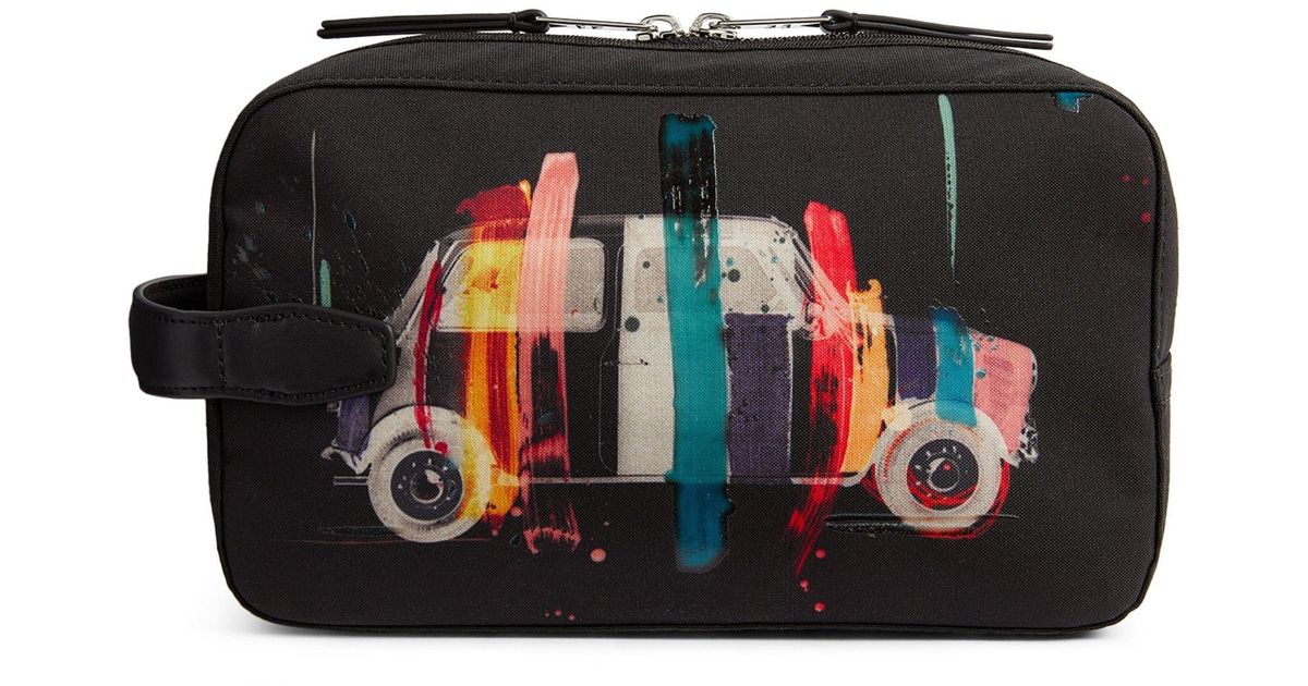 Paul Smith Synthetic Mini Print Wash Bag in Black for Men | Lyst