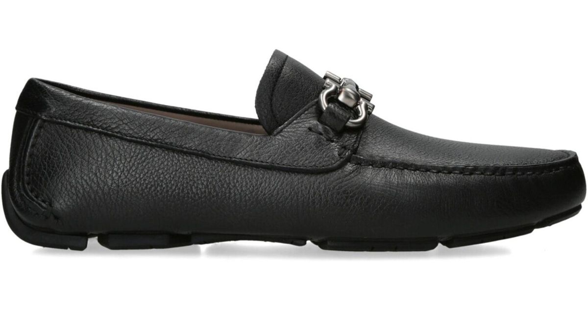 Ferragamo Leather Parigi Gancho Driving Shoes in Black for Men | Lyst