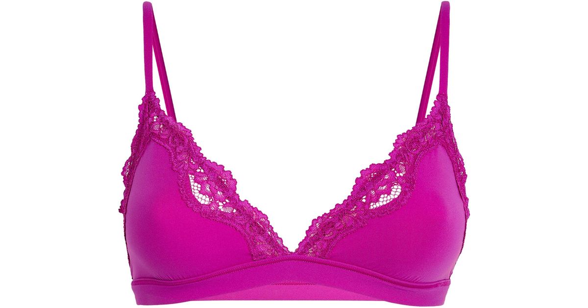 Skims Lace-trim Fits Everybody Triangle Bralette in Pink