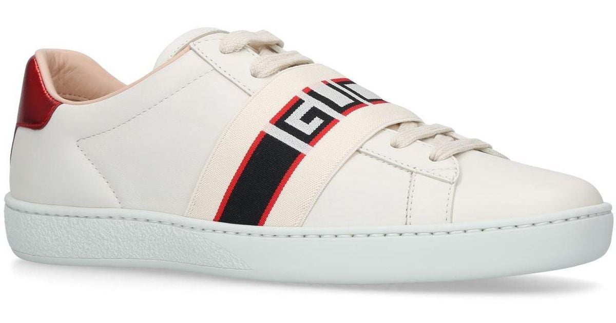 Gucci Ace Elastic Band Sneakers in White | Lyst
