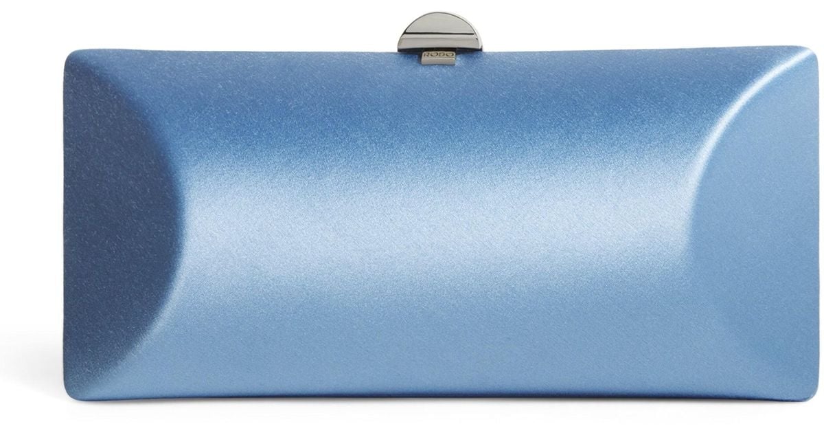 Rodo Silk Satin Clutch Bag in Blue | Lyst