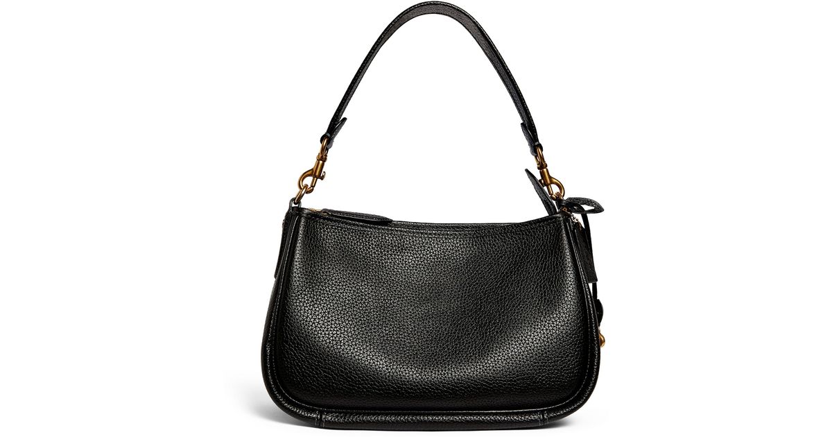 COACH Leather Cary Shoulder Bag in Black | Lyst