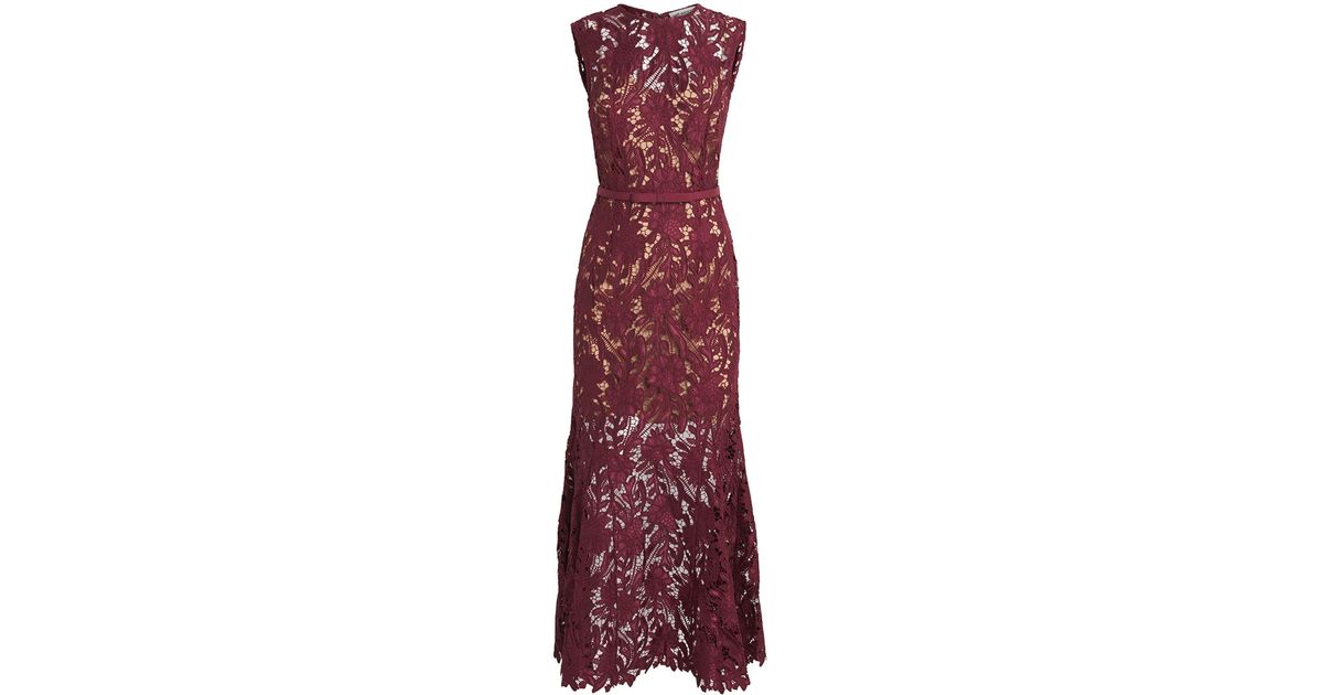 Self-Portrait Guipure Lace Midi Dress in Purple | Lyst Canada Self-Portrait Guipure Lace Midi Dress in Purple | Lyst Canada