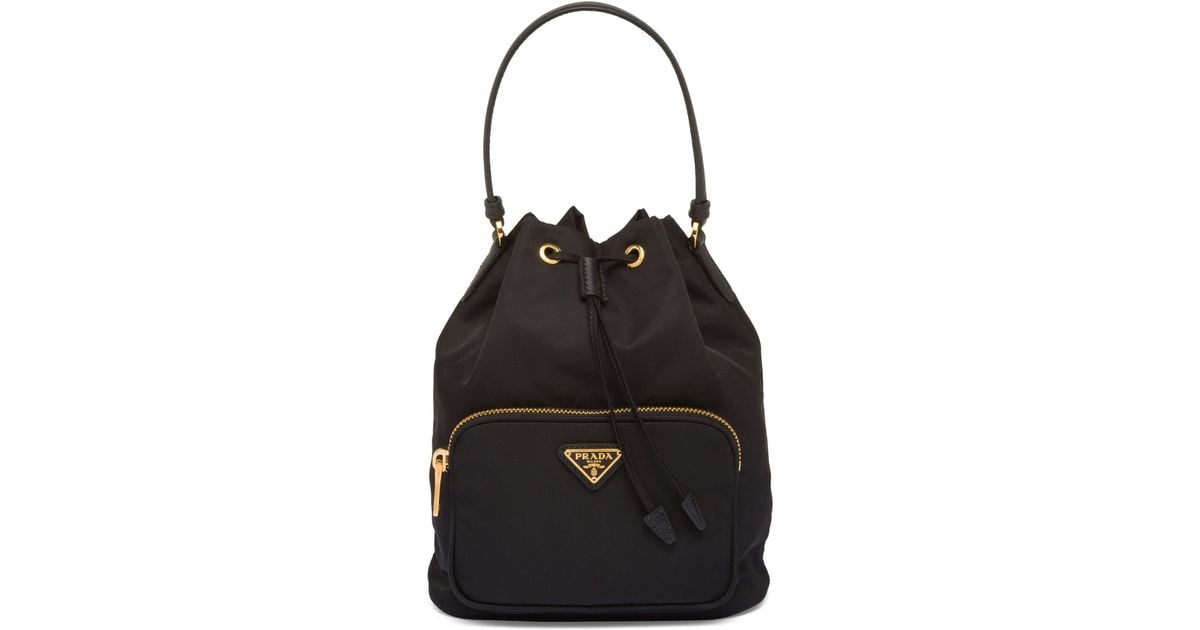 Prada - Duet Black Nylon Bucket Bag