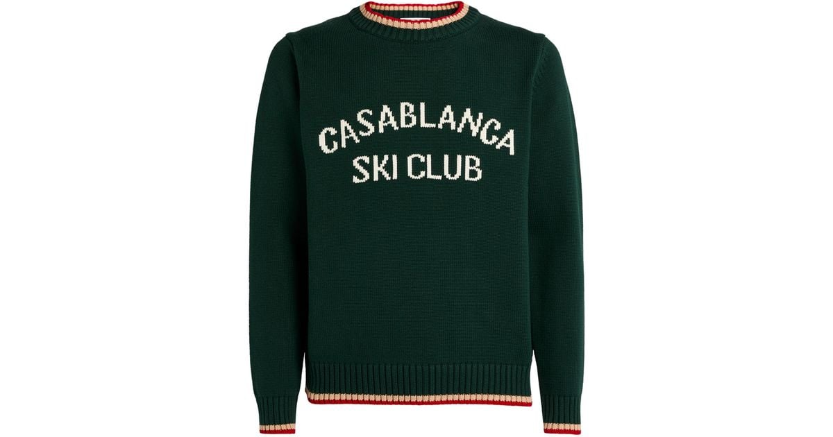 CASABLANCA Ski Club Sweater in Green for Men | Lyst