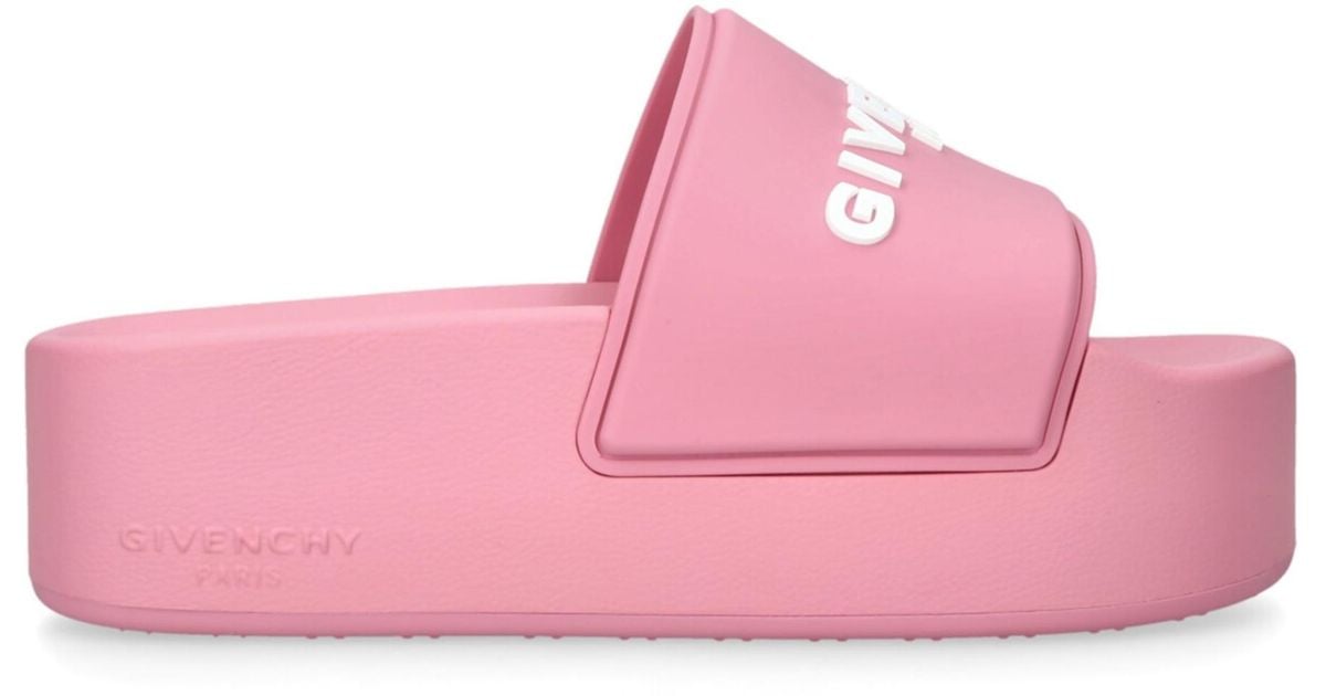 Givenchy Logo Slides in Pink | Lyst