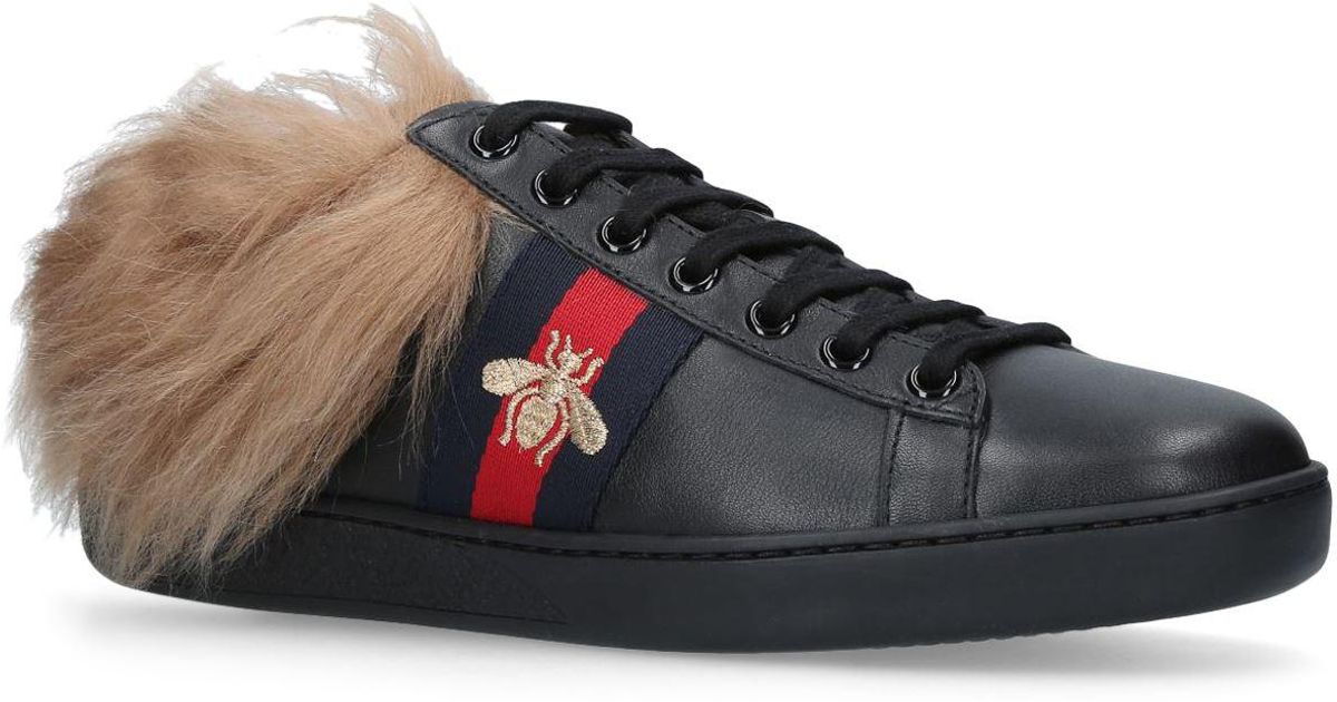 gucci fur lined sneakers