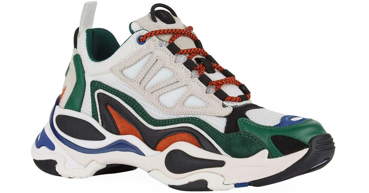 Sandro Graphic Chunky Sneakers in Green - Lyst