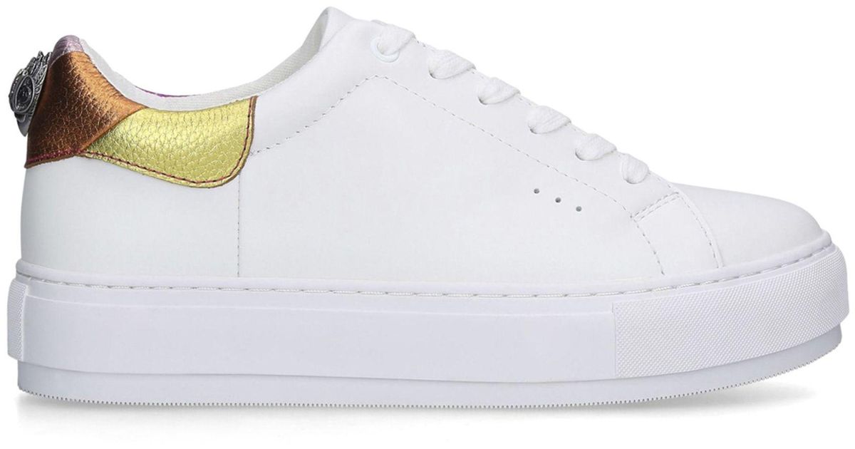 Kurt Geiger Leather Laney Rainbow Eagle Sneakers in White - Lyst