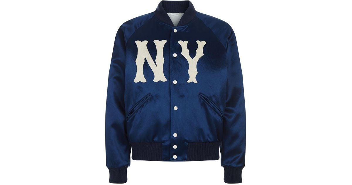 Gucci Wool Ny Yankees Bomber Jacket in Navy (Blue) for Men - Lyst