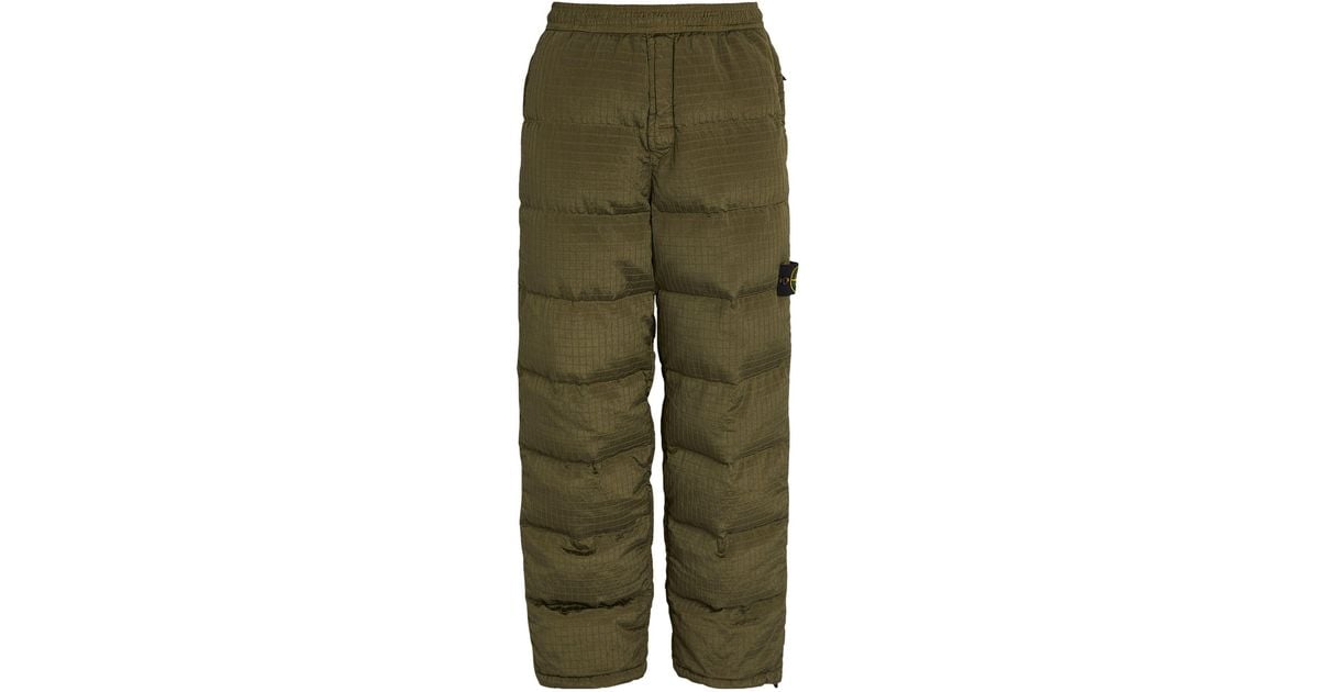Stone Island Quilted Trousers in Green for Men