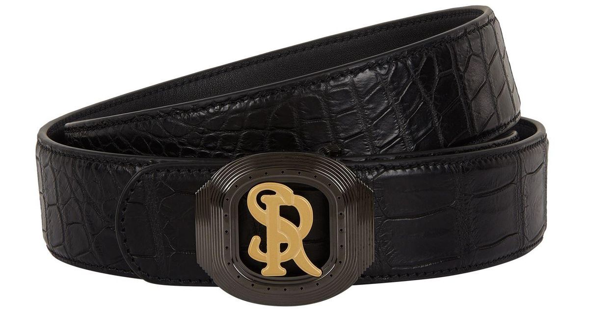 Stefano Ricci Logo Buckle Belt in Black for Men | Lyst