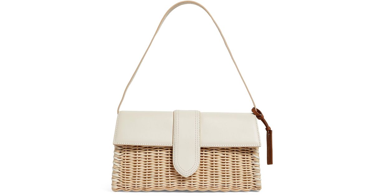 Jacquemus Wicker Le Bambino Shoulder Bag in Natural | Lyst