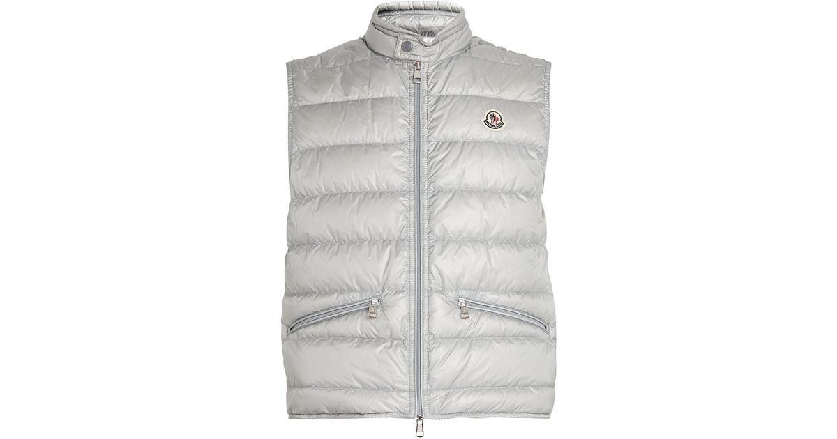 Moncler Down Gui Gilet in Gray for Men | Lyst