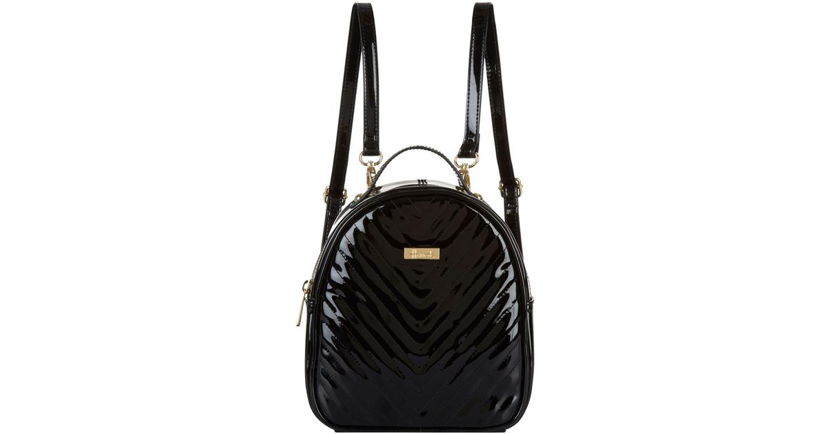 harrods patent chevron backpack