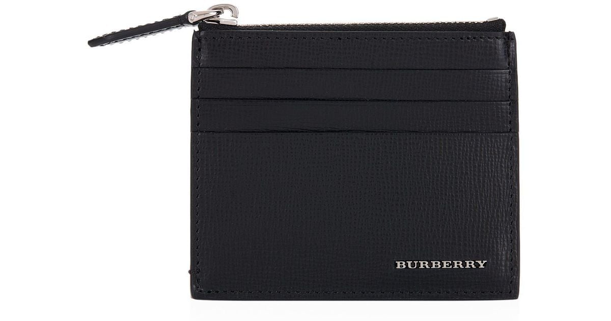 Burberry Leather Zip Pocket Card Holder 