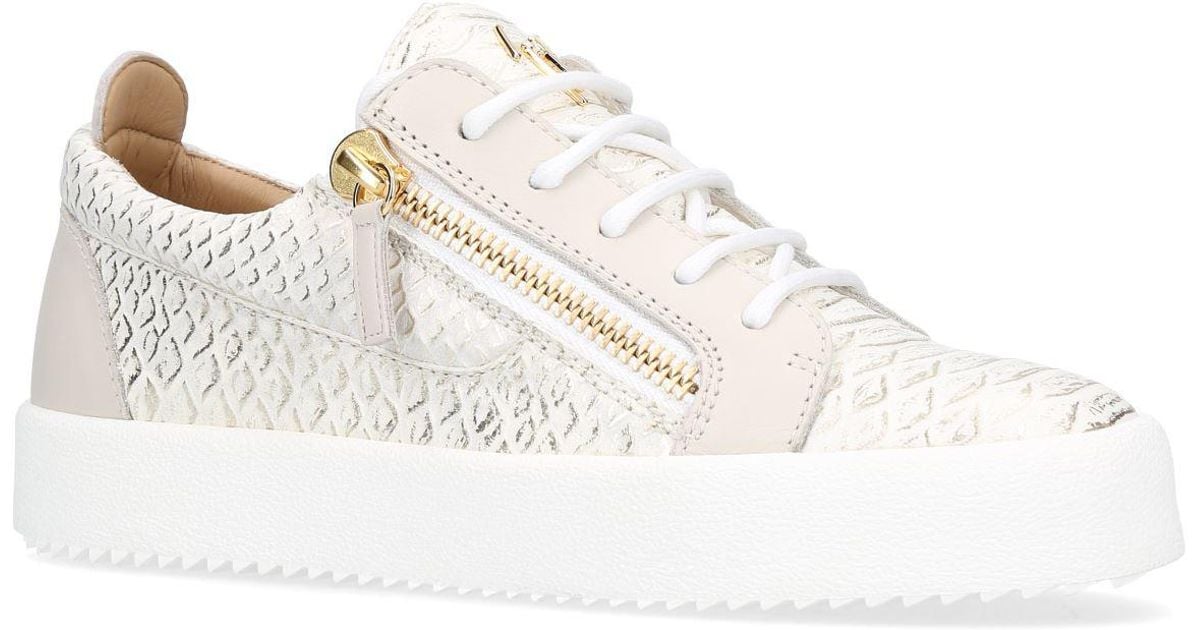 Giuseppe Zanotti Leather Python Print Low-top Sneakers in Beige (Natural) -  Lyst