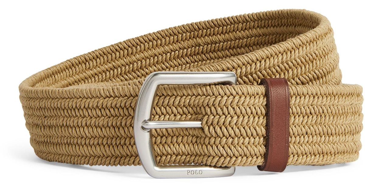 Polo Ralph Lauren Canvas Braided Belt in Brown (Natural) for Men Lyst