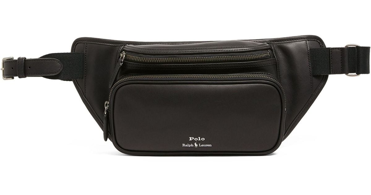 Polo Ralph Lauren Leather Belt Bag in Black for Men | Lyst