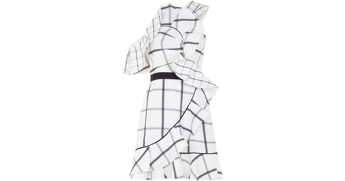 self portrait asymmetric ruffle dress