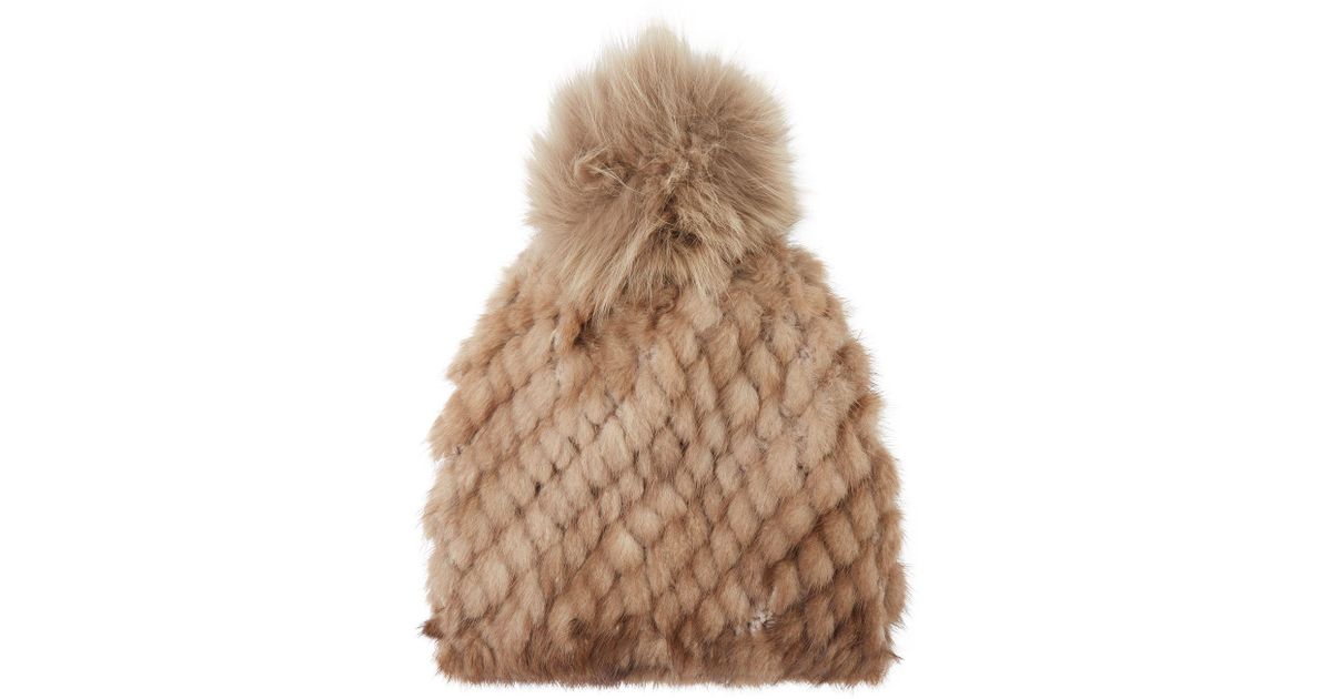 Max Mara Mink Fur Hat With Fox Fur 