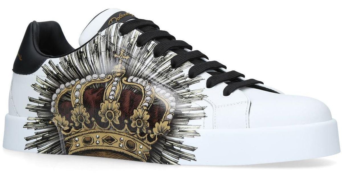 Dolce & Gabbana Portofino Crown Sneakers in White for Men | Lyst