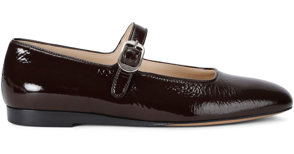 Le Monde Beryl Patent Leather Mary Jane Ballet Flats in Brown | Lyst
