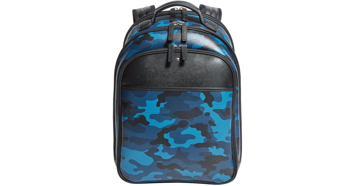 Montblanc Camouflage Backpack in Blue for Men | Lyst