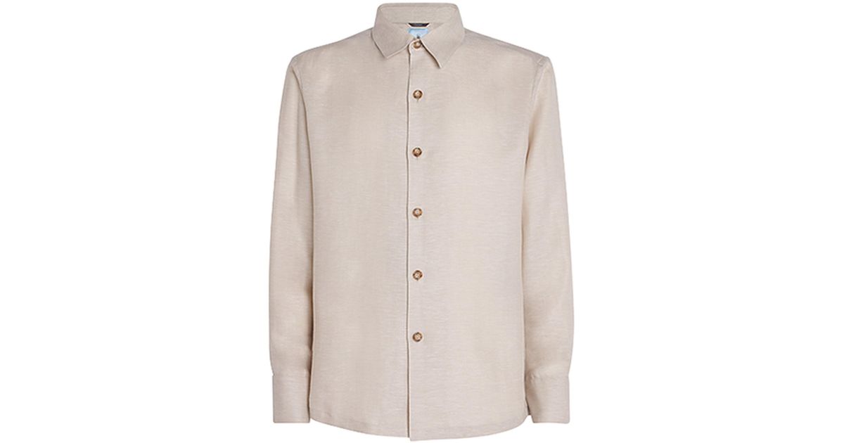 Colombo Cashmere-Linen Shirt in White for Men | Lyst UK