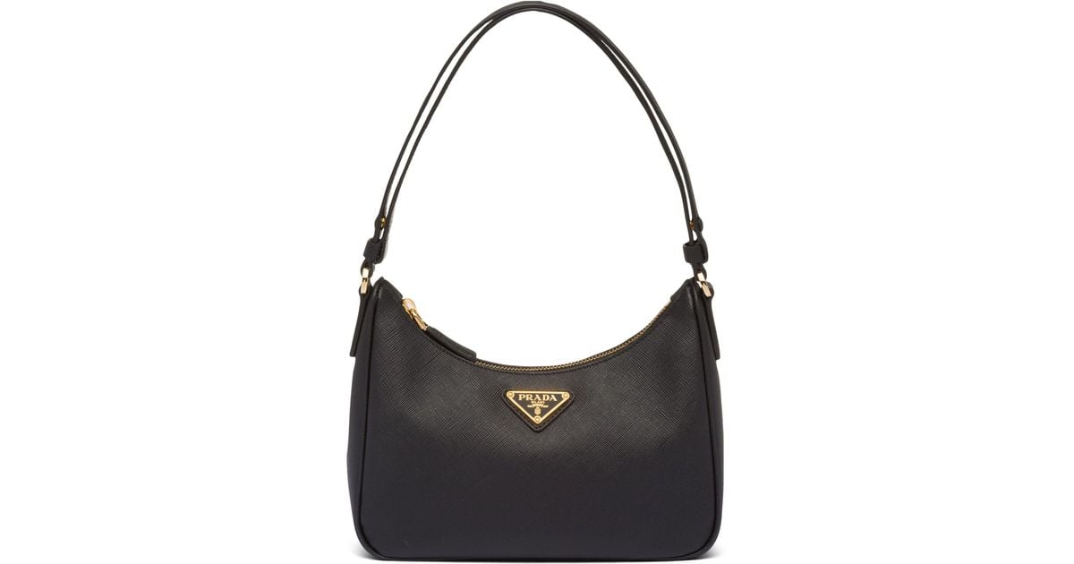 Prada Saffiano Leather Re edition Shoulder Bag in Black Lyst UK
