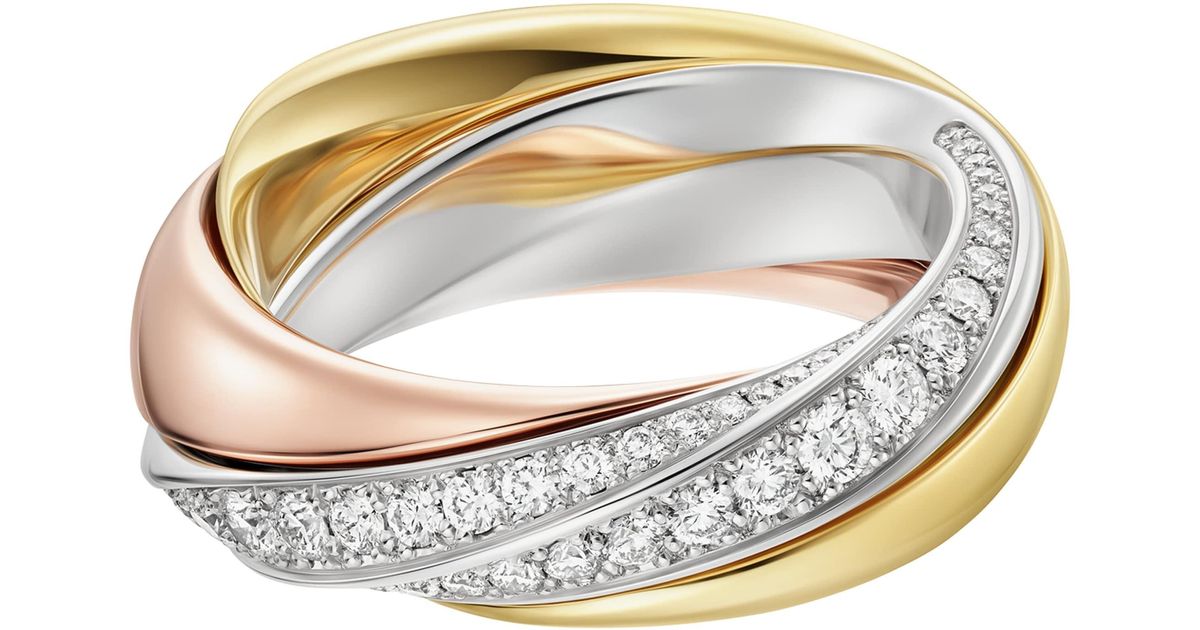 Trinity One Cartier Medium, Rose And Diamond Trinity One Ring in Metallic | Lyst UK