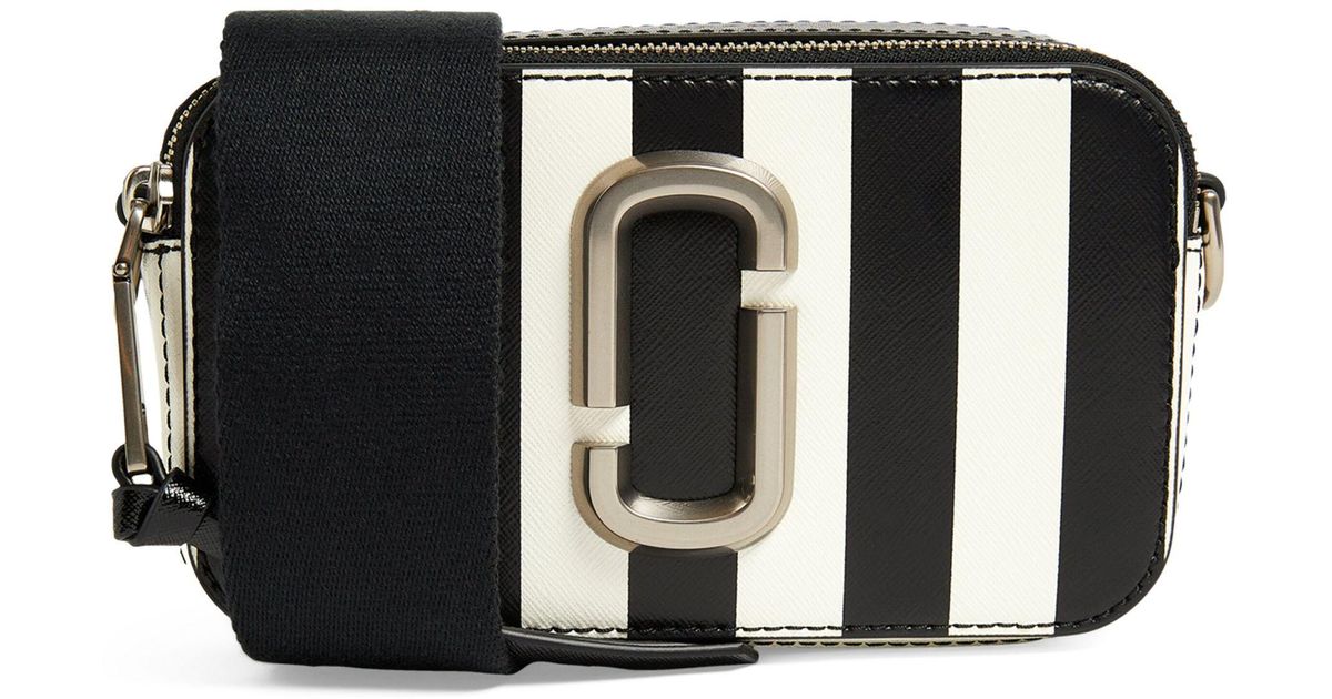 Marc Jacobs The Striped Snapshot Crossbody Bag in Black Lyst