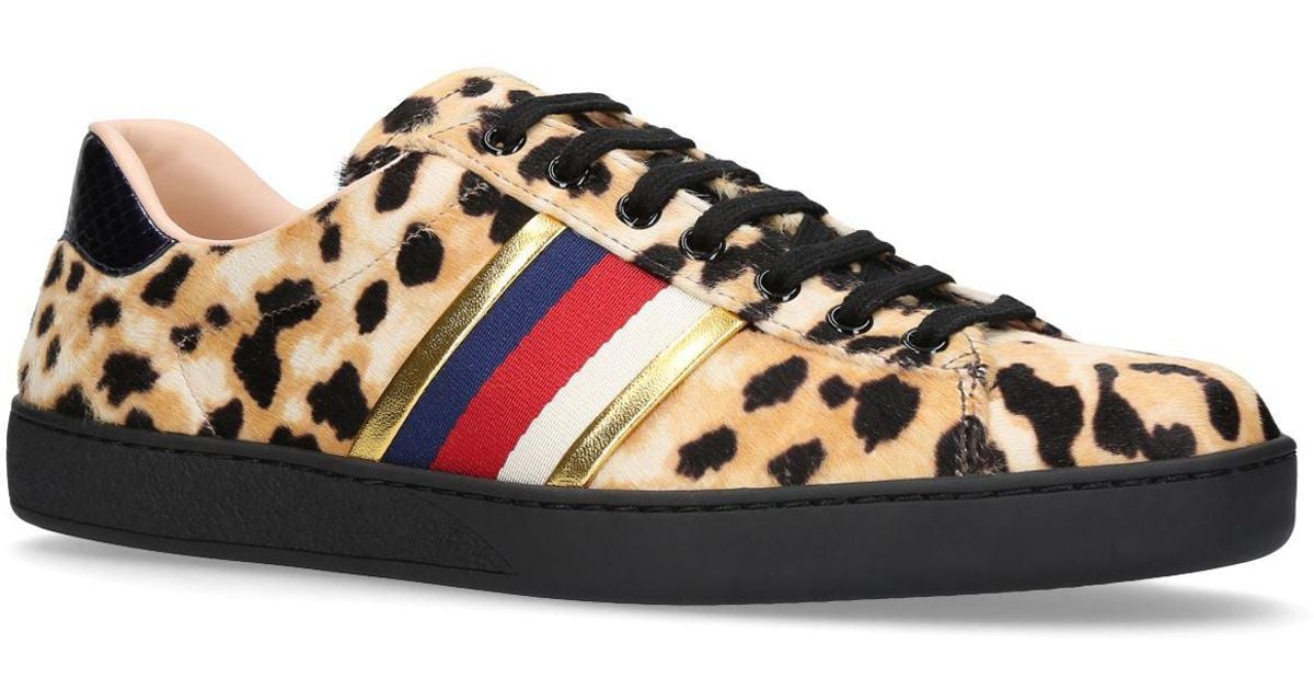 gucci leopard print trainers