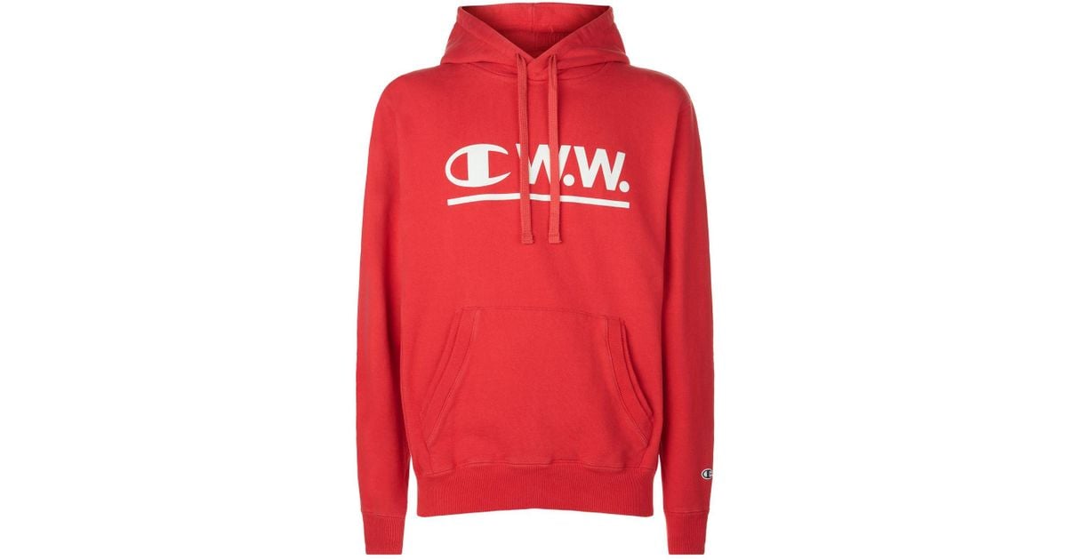 Champion Cotton X Wood Wood Luis Hoodie in Red for Men - Lyst