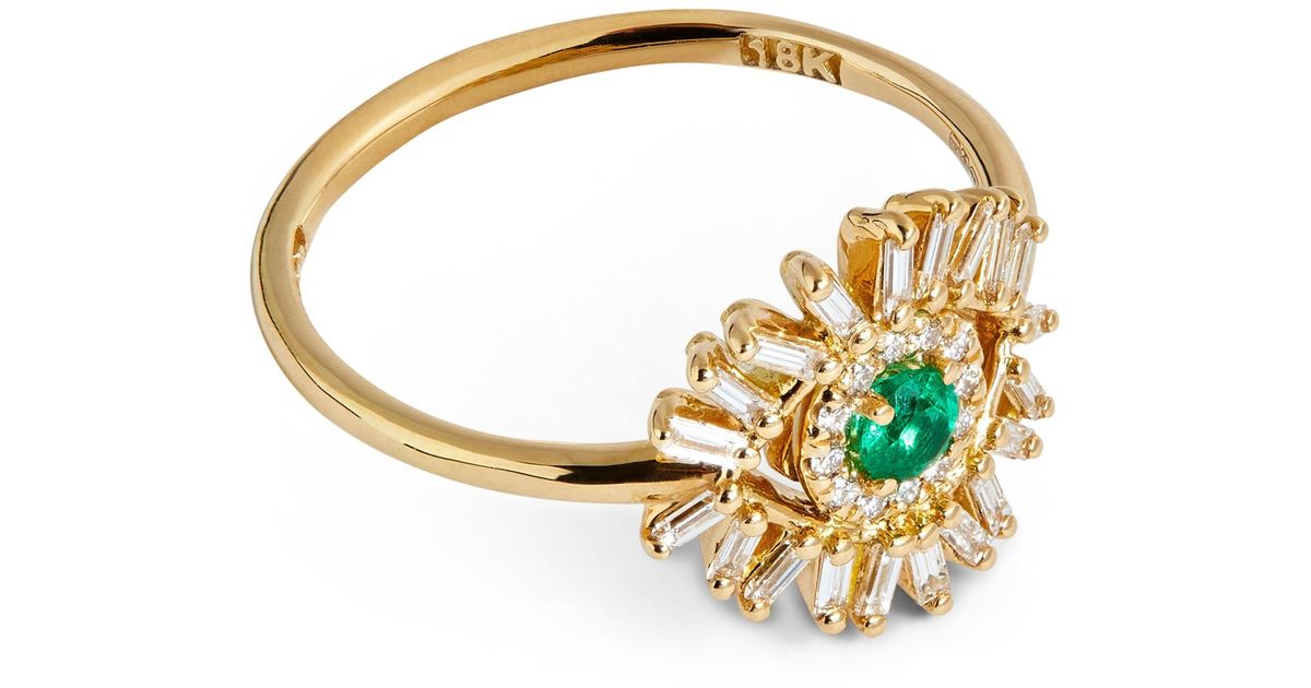 Suzanne Kalan 18-karat Gold Diamond Ring in Metallic Womens Jewellery Rings 