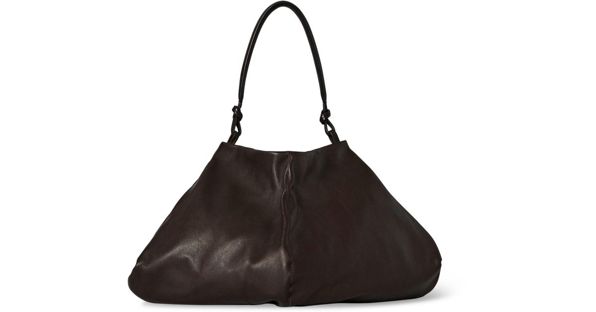 The Row Leather Samia Shoulder Bag in Black | Lyst