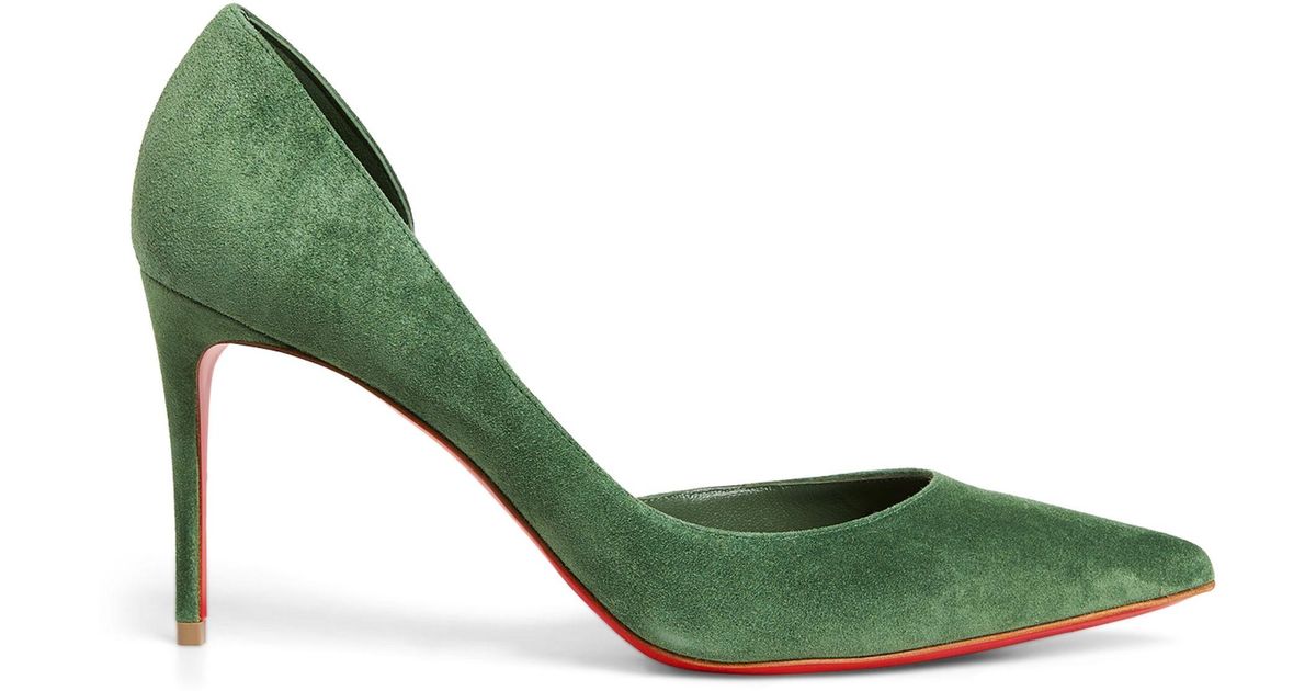 Christian Louboutin Iriza Suede Pumps 85 in Green | Lyst