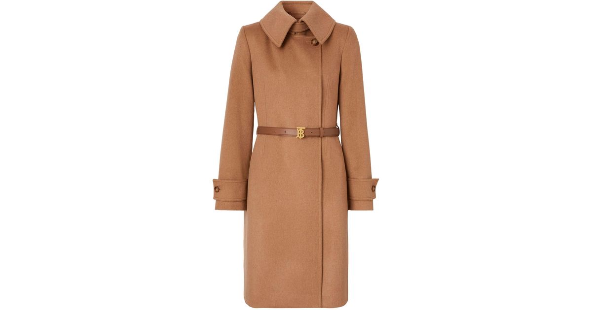 Burberry Cashmere Monogrambelt Coat in Brown Lyst UK