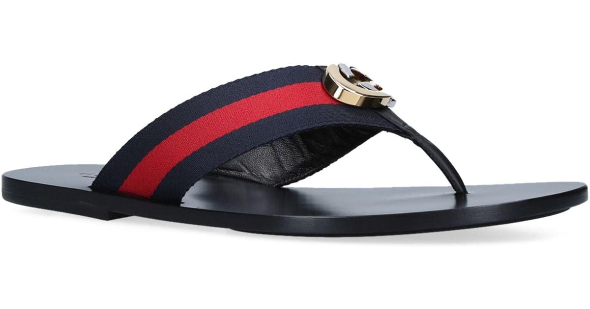 Gucci Leather Kika Thong Sandals in Blue for Men | Lyst UK