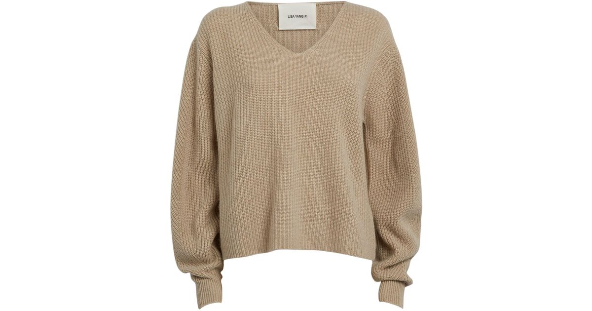 Lisa Yang Cashmere Maya Sweater in Natural | Lyst