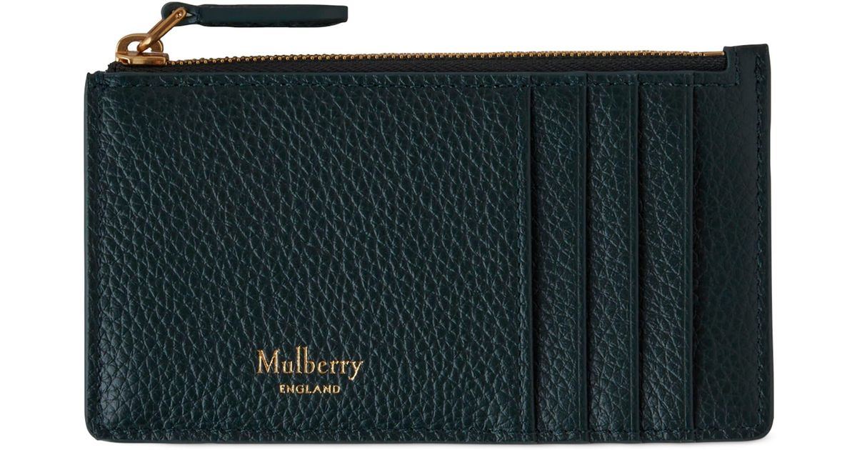 Zip Top Morton Leather Card Holder Black