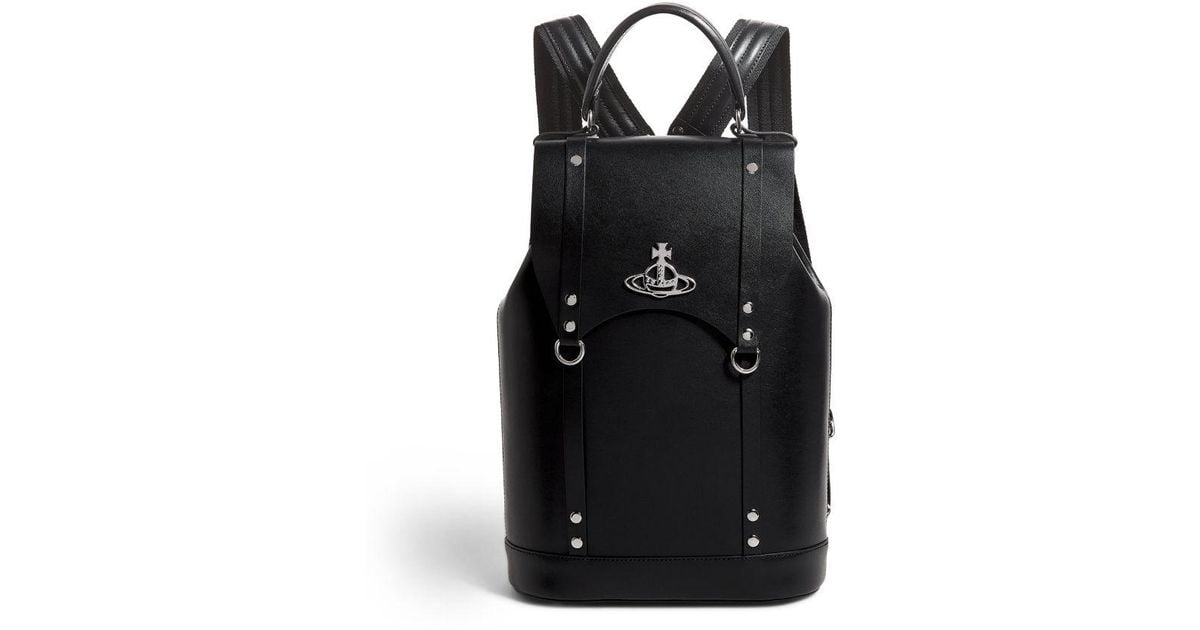 Vivienne Westwood Leather Max Backpack in Black for Men