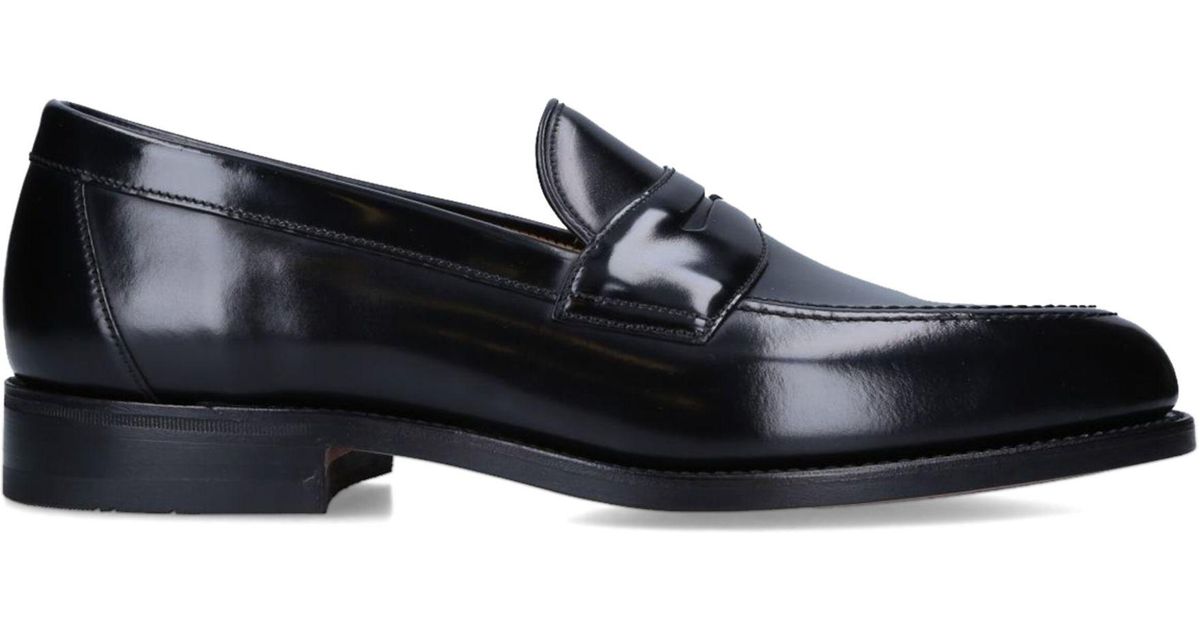 Loake Leather Penny Loafers in Black for Men | Lyst