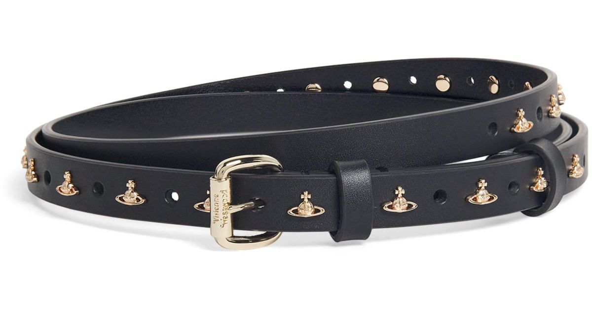 Vivienne Westwood Leather Mini Orb Alex Belt in Black | Lyst