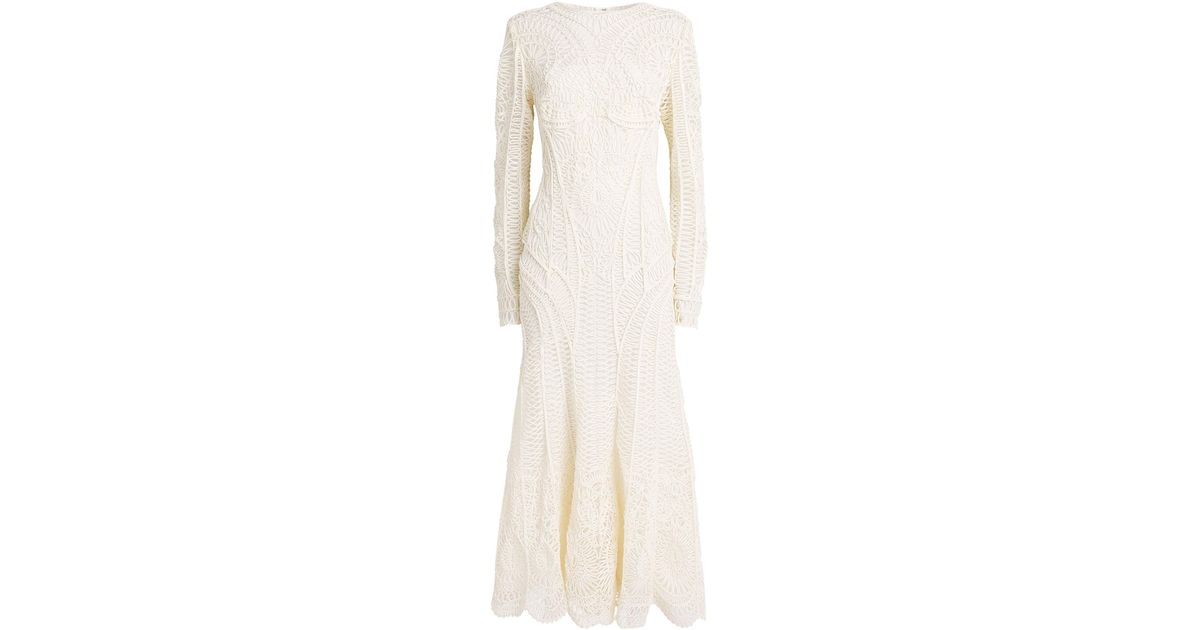 Jonathan Simkhai Guipure Lace Fiona Midi Dress in White