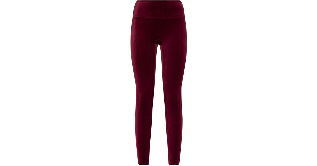 Spanx Velvet Leggings in Red | Lyst