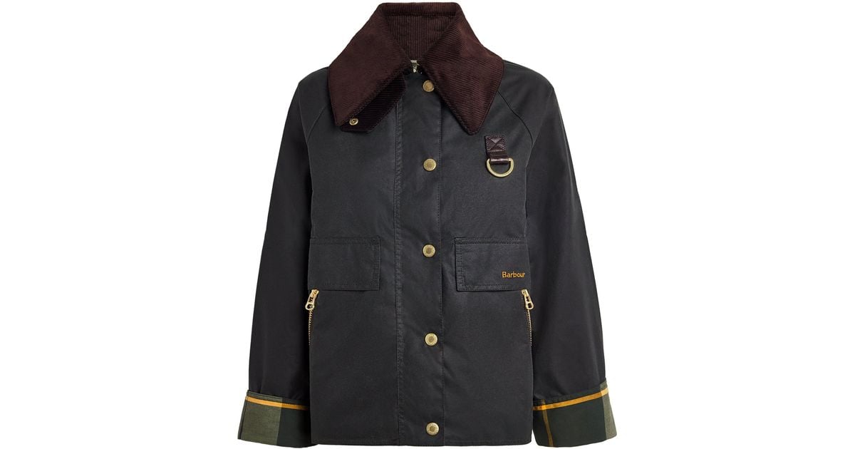 Barbour Waxed Cotton Catton Jacket in Black | Lyst Canada