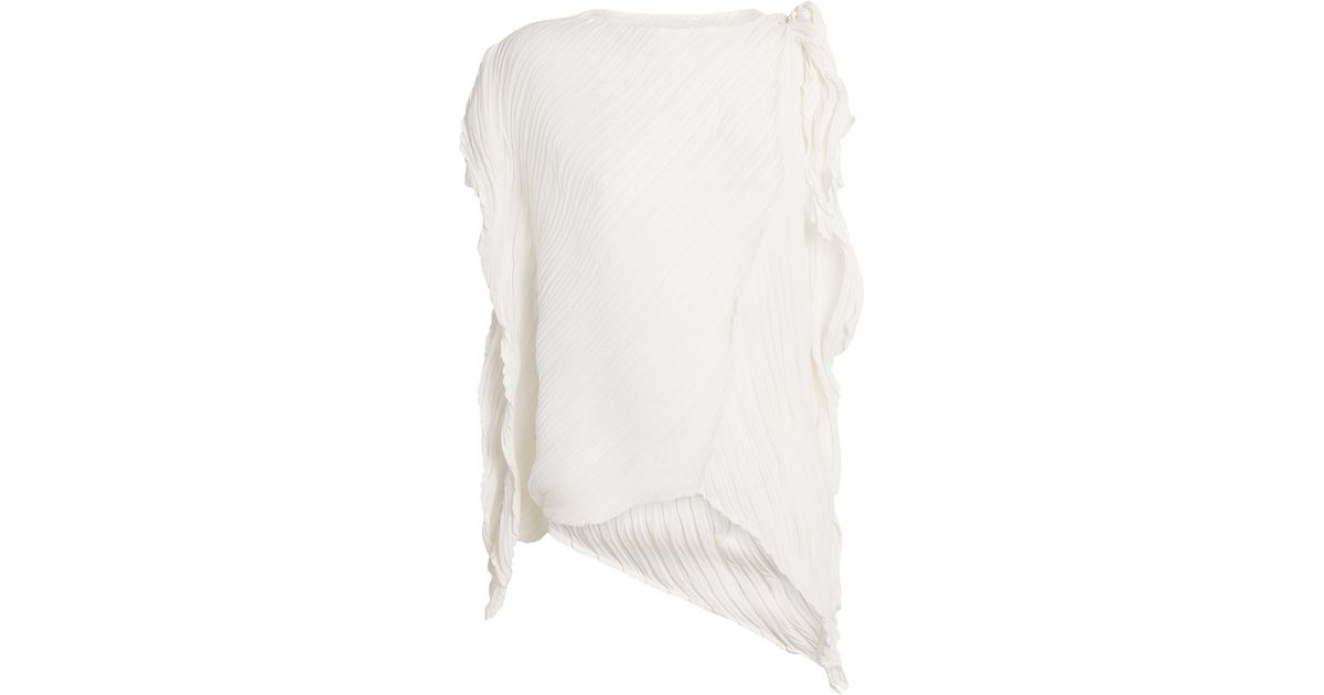 Issey Miyake Wrinkled And Twisted Top in White | Lyst UK